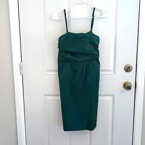 Forest green strapless convertible midi length cocktail dress size 4